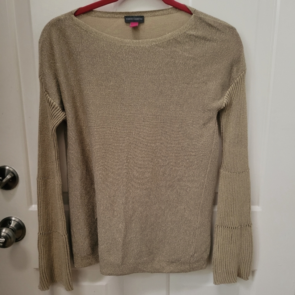 Vince Camuto Long Sleeves Gold Tops